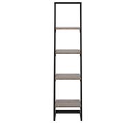 Beliani Black And Dark Wood-Effect Freestanding Bookcase With Metal Frame, Tall Shelving (W35 X D33 X H143Cm)