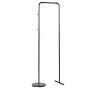 Beliani Black Metal Clothes Rail 175 X 50 Cm Freestanding Rack With 4 Hooks