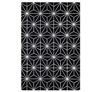 Beliani Black Silver Geometric Area Rug, Handwoven Viscose-Cotton, 160 X 230 Cm