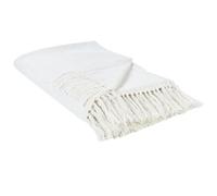 Beliani Blanket Ampara Cotton 220 X 240 Cm Off-White