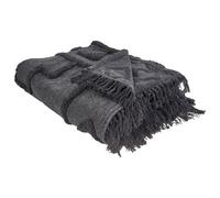 Beliani Blanket Chack Cotton 200 X 220 Cm Dark Grey