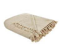 Beliani Blanket Chaohani Fabric 150 X 200 Cm Beige