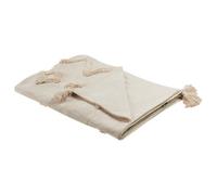 Beliani Blanket Guna Cotton 130 X 180 Cm Beige