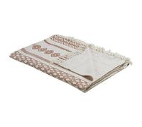 Beliani Blanket Jorhat Cotton 130 X 180 Cm Abstract Beige