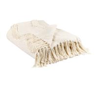 Beliani Blanket Khari Cotton 125 X 150 Cm Light Beige