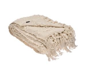 Beliani Blanket Vella Fabric 150 X 200 Cm Off-White