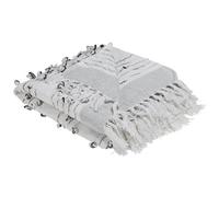 Beliani Blanket Yamalak Fabric 130 X 150 Cm Light Grey