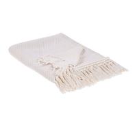 Beliani Blanket Yarsa Cotton 125 X 150 Cm Beige
