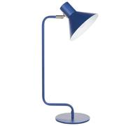 Beliani Blue Metal Desk Lamp 51 Cm Adjustable Cone Shade - Retro-Industrial Bedside And Desk Lamp