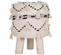 Beliani Boho Footstool Thondi Cotton Beige