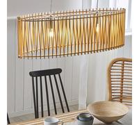 Beliani Boho Light-Brown Mdf Pendant Lamp With Two Bulbs, Matt Finish, W80 X D25 X H124 Cm