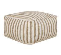 Beliani Boho Pouffe Almatti Fabric Beige