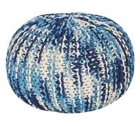 Beliani Boho Pouffe Conrad Cotton Blue