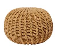 Beliani Boho Pouffe Conrad Cotton Mustard