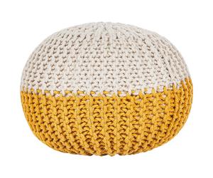 Beliani Boho Pouffe Conrad Cotton Yellow