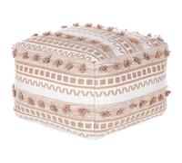 Beliani Boho Pouffe Karaw Cotton Beige