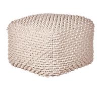 Beliani Boho Pouffe Kingri Cotton Taupe