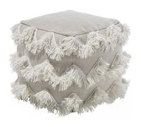 Beliani Boho Pouffe Nashik Cotton Beige