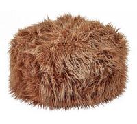 Beliani Boho Pouffe Tukki Faux Fur Brown