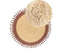 Beliani Boho Rug Marts Brown 140 Cm Jute