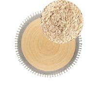 Beliani Boho Rug Marts Grey 200 Cm Jute