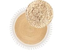 Beliani Boho Rug Marts White 200 Cm Jute