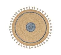 Beliani Boho Rug Obakoy Blue 140 Cm Jute