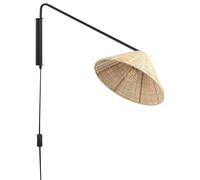 Beliani Boho Wall Lamp Lighting Cone Shade Rattan Living Room Bedroom Natural Palena