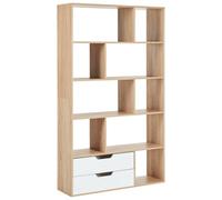 Beliani Bookcase Wadena 185 Cm Brown/ White