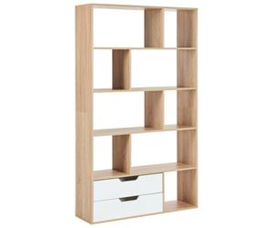 Beliani Bookcase Wadena 185 Cm Brown/ White