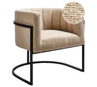 Beliani Boucle Armchair Beige Larvik Ii