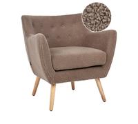 Beliani Boucle Armchair Brown Drammen