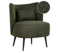 Beliani Boucle Armchair Dark Green Otsby