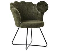 Beliani Armchair LOVELOCK Boucle Dark Green, Green