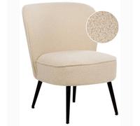 Beliani Armchair VOSS Boucle Light Beige