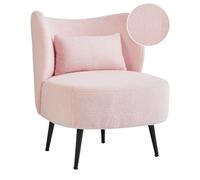 Beliani Boucle Armchair Pink Otsby