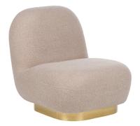 Beliani Boucle Armless Chair Beige Loviisa
