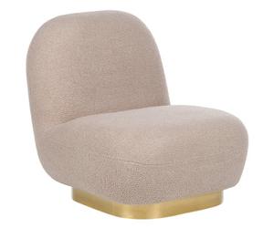 Beliani Boucle Armless Chair Beige Loviisa