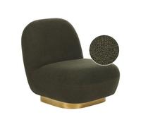 Beliani Boucle Armless Chair Green Loviisa