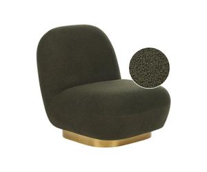 Beliani Boucle Armless Chair Green Loviisa