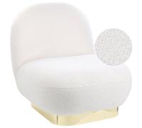 Beliani Boucle Armless Chair White Loviisa