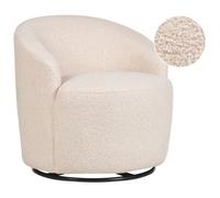 Beliani Boucle Swivel Armchair Beige Davik