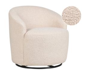 Beliani Boucle Swivel Armchair Beige Davik