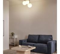 Beliani Brass 3-Light Ceiling Lamp With Frosted Glass Ball Shades, Modern Minimalist Ceiling Light