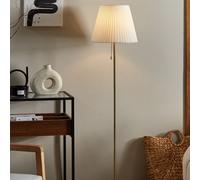 Beliani Brass Floor Lamp With White Empire Shade 148Cm - Retro Classic, Matt Finish