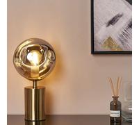 Beliani Brass Table Lamp With Irregular Glass Globe Shade, Modern Glam, 45Cm H