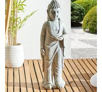 Beliani Buddha Figurine Grey 70 Cm - Indoor And Outdoor Accent Statue