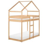 Beliani Bunk Bed House Pine Wood Labatut 90 X 200 Cm (Eu Single) Light Brown