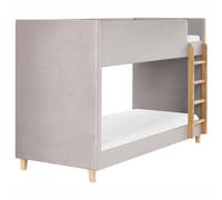 Bunk Bed Velvet CHOCQUES 90 x 200 cm (EU Single) Light Grey
