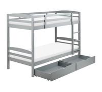 Bunk Bed with Drawers Pine Wood REGAT 90 x 200 cm (EU Single) Grey